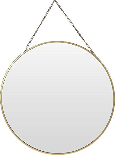 Home @ Styling Collection Runder Wandspiegel mit Anhänger, Farbe:golden