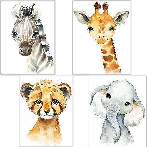 artpin® 4er Set Poster Kinderzimmer - A4 Bilder Babyzimmer - Deko Junge Mädchen (G3-BQMT-Z8NM)