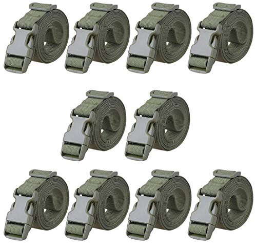 Magarrow Gepäckgurte, verstellbar, Reisezubehör, Kofferachnalle, rutschfest, Packgürtel, Grün, 10 Stück., One Size,