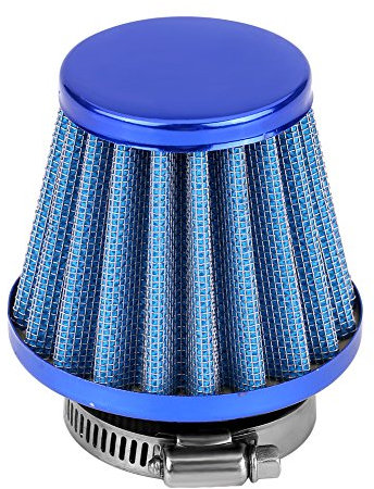 Filtro de aire para motocicleta, Fydun 38 mm Filtro de aire de cuello doblado Reemplazo para Dirt Pit Bike ATV Quad Moto Ciclomotor Scooter (Azul)