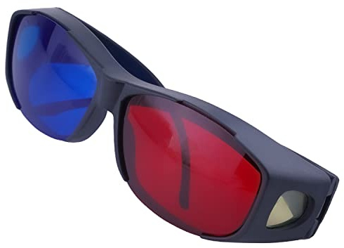 Othmro 1 par de gafas 3D rojo-azul, gafas anaglifo cian para TV, juego, DVD, video virtual 3D