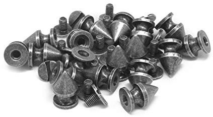 Weddecor Screw Back Spike Cone Studs Brass Rivets for Fabric Designing, Leathercraft, DIY Craft Projects, Decorating Clothings, 7mm x 9.5mm, Gunmetal, 100pcs