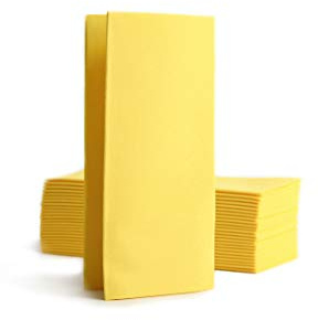 Alvotex Chic Airlaid 50 Serviettes de Table jetables en Tissu 1/8 Jaune 39 x 40 cm