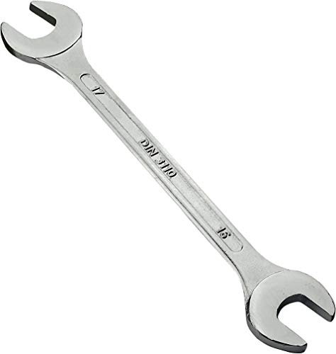 AERZETIX - C45561 - Clé plate double 16x17mm - clé à fourche - clé classique manuelle en acier CR-V pour serrage/assemblage - manche droite - couleur argent