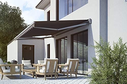 SPETTMANN Halbkassettenmarkise Sun LED anthrazit 300x200cm Dessin 5842 Funkmotor NHK rechts