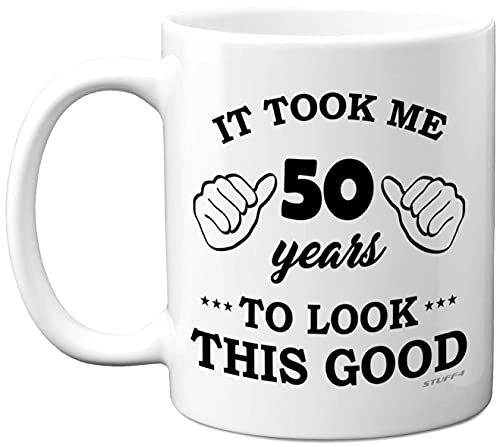 Stuff4 50th Birthday Gifts for Women and Men, Birthday Mug for 50 Year Old | 11oz Ceramic Dishwasher Safe, his or her Special Day, Made in The UK