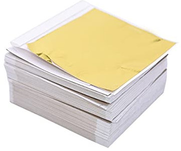 VIXDA 100 Stücke Blattgold Essbare Goldfolie Blätter Für DIY Kuchen Dekoration Kunsthandwerk Vergoldung Design Papier Geschenkpapier Scrapbooking