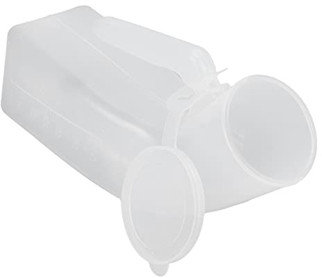 Urinaler för Män, Bärbar Urinal för Män Spillsäker, Urinflaska för Män Spillsäker 1000 Ml äldre Urinflaska med Stor Kapacitet med Avtagbart Lock för Urinuppsamling och Kissflaska för Resor