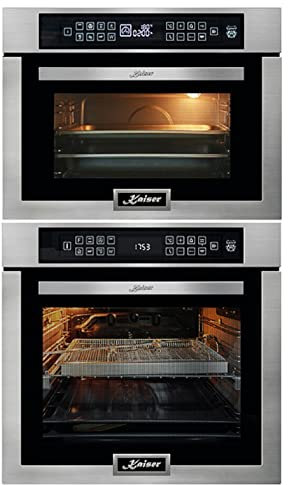 Kaiser Set de cuisinières EH 6306 R+ EM 6307 R, encastré four 79 L, 15 fonctions, acier inoxydable + four micro-ondes, 45 cm de haut, TouchControl,grille infrarouge,22 fonctions