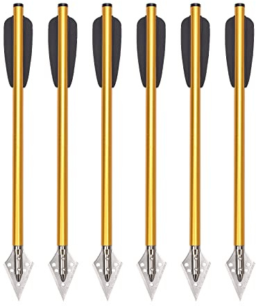 NIKA ARCHERY Perno de Ballesta Flechas de Aluminio de 6.3 con Punta Ancha para Pistola de 50-80 LBS Flechas de Ballesta de Objetivo de precisión Ballesta de Pistola
