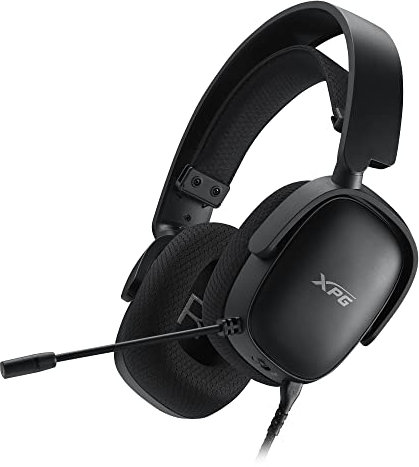 XPG Precog S Gaming Headset: driver da 50 mm – padiglioni auricolari pieghevoli – Controllo del volume on-ear e interruttore mute – fascia regolabile automaticamente, colore nero