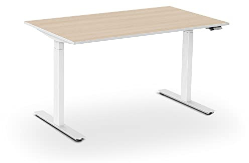 aeris Active Desk Höhenverstellbarer Schreibtisch 140x80 Weiß, Stehtisch Höhenverstellbar Elektrisch mit Memory Funktion, Bürotisch Tischgestell aus Stahl, PC Tisch für Home Office