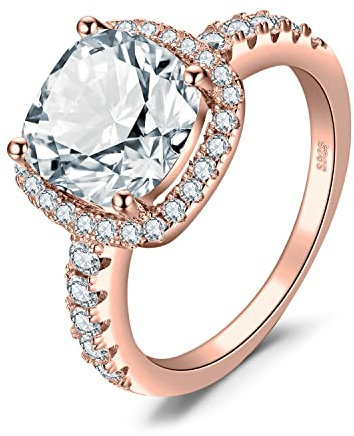 JewelryPalace 3ct Zirkonia Verlobungsring Eheringe Promise Verlobung Ring Silber 925 Damen, Silberringe Trauringe Vorsteckring Hochzeitsringe Antragsring Entouragering Ringe, Damen Schmuck Rosegold 51