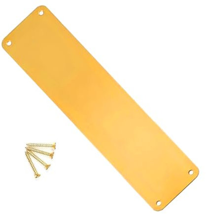 SISI UK Placa de empuje para puerta de latón pulido estilo victoriano, placa de dedo de 300 mm x 75 mm para puertas interiores con tornillos