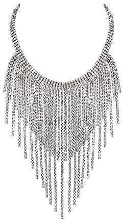 EVER FAITH Quaste Halskette glitzernde Strass Kristall lange Mode Statement Party Schmuck für Damen