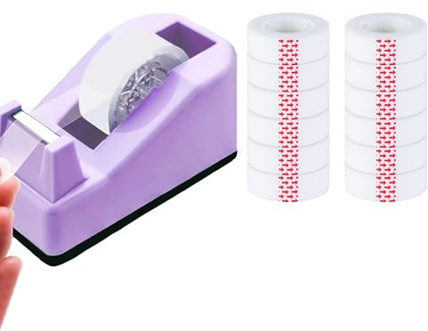Klebebandabroller, Schreibtisch mit 12 Rollen, transparent, niedlich, kleiner Klebebandabroller, Verpackung, Nachfüllpackungen, unsichtbares Klebeband, Desktop für Weihnachten, Geschenkverpackung