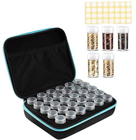 30 Slots Saatgut Aufbewahrungsbox, Samen Organizer, Saatgut Aufbewahrung mit Etiketten Aufklebern, Saatgut Box, Seed Storage Organizer für TomatenSamen, Chili Samen, Kräuter Samen, Gemüse Samen