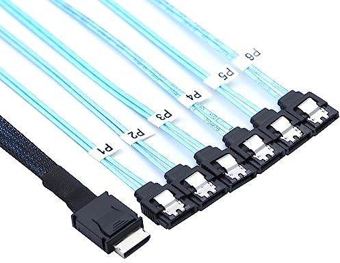 PCIE Oculink SFF 8611 4I auf 6 SATA 7p Adapter für effiziente Serverleistung (100 cm)