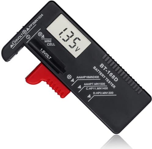 Mesee Digital Battery Tester, Battery Volt Checker Multi Size Battery Capacity Tester for AA AAA C D 9V 1.5V Button Cell Batteries (Requires No Battery to Operate)
