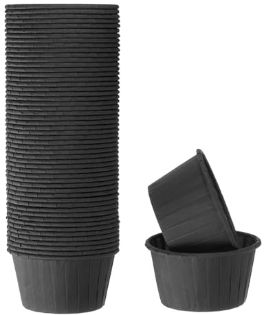 sourcing map 50 pirottini per cupcake, 99,2 g, in carta oleata, usa e getta, per matrimoni, compleanni, Natale, dessert, colore: nero