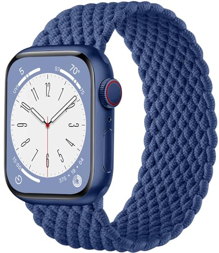 Zedoli Flätad soloslinga kompatibel med Apple Watch Band 38 mm 40 mm 41 mm 42 mm 44 mm 45 mm 49 mm kvinnor män, stretchig nylon solace sport elastisk rem för iWatch serie 9 8 7 6 5 4 3 2 1 SE Ultra