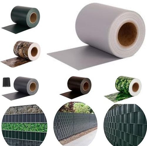 Pinto Ferramenta Frangivista Balcone PVC Telo Copri Ringhiera Striscia Impermeabile Anti-UV Occhiellato Frangivento Privacy Schermatura Recinzione Terrazzo Giardino con Accessori (H19X35MT, Grigio)