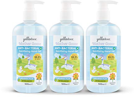 Yellodoor 75% Alcohol Anti-Bacterial Hand Sanitiser Gel with Aloe Vera | Kills 99.99% of Germs | Antiseptic Hand Sanitizer 1500ml Pump Dispensers, Kids Friendly Design (Pack of 3, 1500, millilitre)