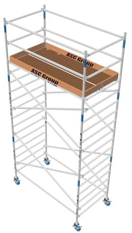 ASC Rollgerüst 135 Quick Lock, Arbeitshöhe 6,3 m 1.90 m Holz - Leitergerüst - fahrbares Gerüst - Alu Gerüst fahrbar - Gerüst Alu