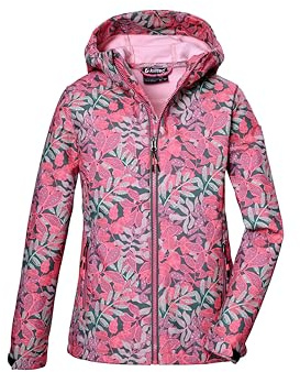 killtec Flicka softshelljacka/utomhusjacka med huva KOS 135 GRLS SFTSHLL JCKT, oliv, 128, 43217-000