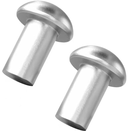 ALLCLEAN 1/4 Diameter X 3/8 Length Solid Aluminum Brazier Head Rivets,Aluminum Boat Rivets,Round/Dome Head Rivet,Pack of 150