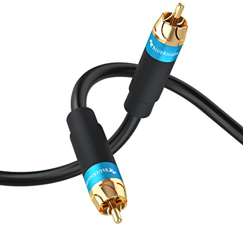 BlueRigger RCA Audio Subwoofer Cable (30M, Dual Shielded, Gold Plated RCA Connectors) – for Subwoofer, Amplifier, Home Theater