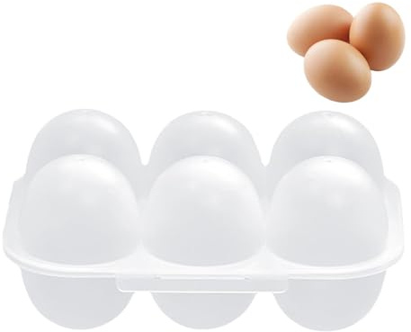 Huevera - de huevos transparente de 6 rejillas con tapa de