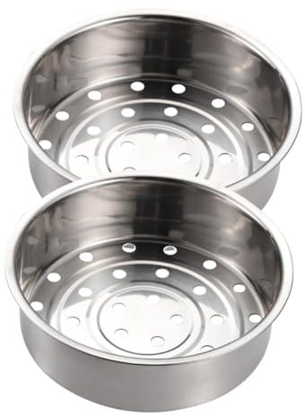 Cabilock Cesta De Vapor Para Verduras Acero Inoxidable 21.1 Cm Resistente y Apta Para Vaporera Cocina Doméstica 2 Piezas Apilables Para Alimentos Variados