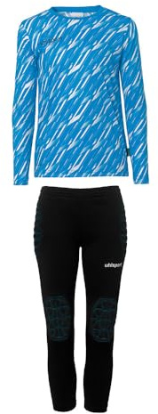 uhlsport pojkar progressiv målvaktsset juniortröja, cyan/vit, 140 EU