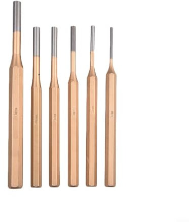 Besttoolifes CR-MN - Set di 6 scalpelli cilindrici in acciaio al cromo vanadio, con testa rotonda, 3-8 mm, alta durezza, HRC48-58, utensili manuali per officina, lavorazione dei metalli, progetti fai