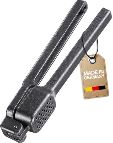 Westmark Knoblauchpresse Biopress Black Edition – Ergonomische Knoblauchpresse Spülmaschinengeeignet – Extra-Griffige Haptik – Anthrazit