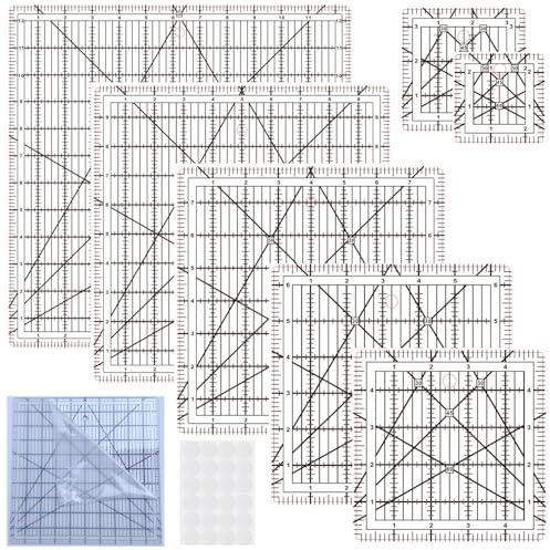 7 Quilting Rulers(2.5,3.5,5,6.5, 8,10,12.5),Quilting Square Ruler,Quilting Rulers Non Slip,Quilting Squares