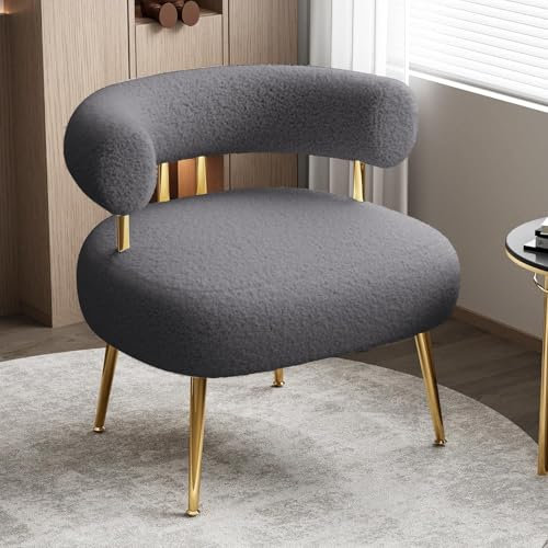VANTEN Teddy-Sessel, Kommodensessel, Komfortsessel für Wohnzimmerschaukelstuhl, Hocker für Kommode oder Ruheplatz, gepolsterter Schlafzimmersessel (Grau)