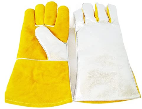 Équipement de protection pour soudeurs Gants de soudage en papier et cuir 5cm, Gants de soudage gants doux sensibles Pour fabricants, soudeurs et bricoleurs