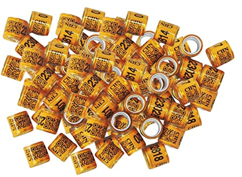 100 st Identifiera duvringar aluminium plast ben ringar duvor band orange