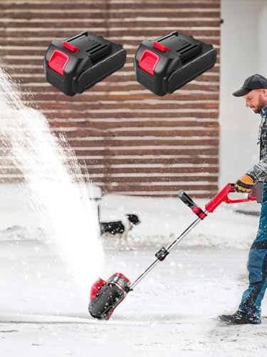 Souffleuse à neige sans fil 1200 W, 20 V, double batterie, nettoie jusqu'à 16,3 cm de profondeur de neige, perche réglable de 117,9 à 138,9 cm, idéale pour terrasse et allée