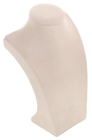 Mikikit Expositor De Joyería Venta Soporte Para Collares h 20 Cm Franela Color Beige Soporte Para Busto Maniquí Realista Para Exhibición Tiendas y Ferias Comerciales