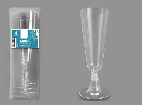 LP Divertissements Lot de 4 Verres Coupes flûtes à Champagne réutilisables 12cl