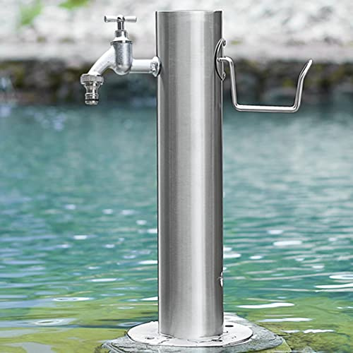 Distributeur vertical de colonne d'eau d'extérieur en acier inoxydable – Robinet de bouche d'eau résistant au gel pour l'arrosage et le lavage du jardin – Fontaine pour cour