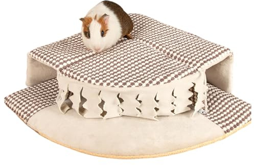 Hamstersäng – spela tubhus med tofs | igelkottshus för kanin, skäggiga drakar, illrar inomhuslivsmiljö, vardagsrum hörn, litet djur roligt skydd