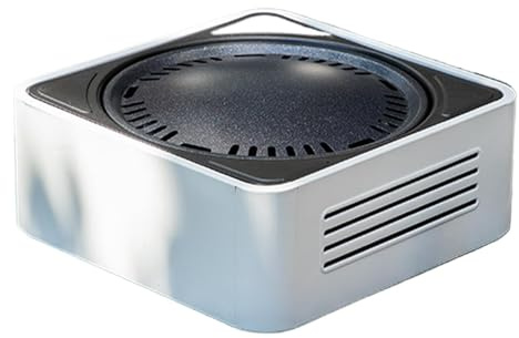 Barbecue rotondo a carbonella antiaderente – Barbecue portatile compatto a carbone per casa giardino e cucina all'aperto – ideale per gli amanti del barbecue e gli appassionati di attività all'aperto