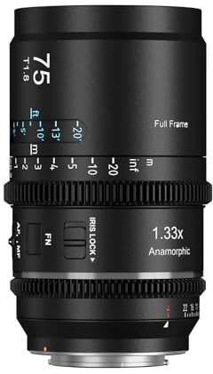 SIRUI Astra 75mm T1.8 1,33X Objectif Anamorphique Prime, Objectif Cinéma Autofocus Plein Format à Grande Ouverture pour Monture E, pour A7C, A7IV, A9, A6700, ZV-E10, FX30 (Neutral Flare)