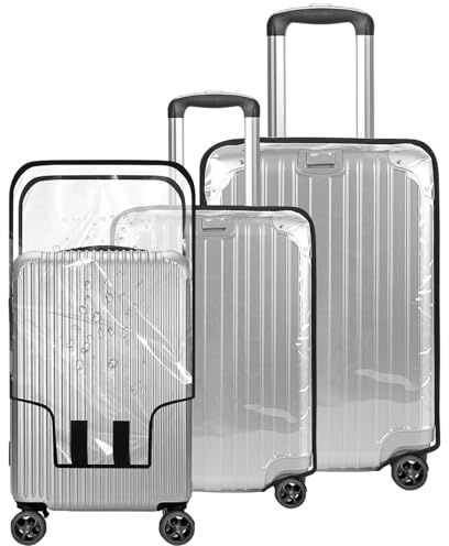 Eulihent 3 Pezzi Copri Valigia Grande 20+24+28 Pollici Coprivaligia in PVC Trasparente Custodie Protettive per Valigie Impermeabile Antipolvere e Antigraffio per Casa, Viaggi