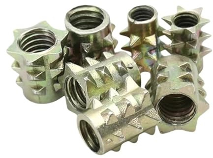 GLBMLMTHZP 5Pcs Spiked Nuts M4 M6 Zinc Alloy Furniture Nut Thorn Furnitures Link Woodworkig Drived Thread Insert Rivet Square Nuts(M4 (5PCS))