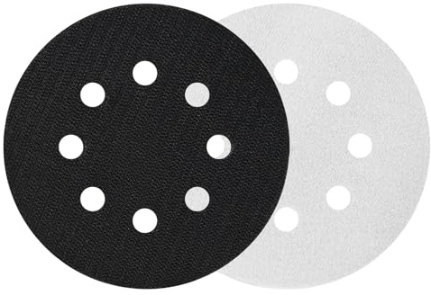 Pack da 2 Piattelli Interfaccia 125 mm, Supporti Ammortizzanti in Schiuma per Levigatrice Orbitale, Adattatori Antivibrazione 8 Fori - Proteggono la Superficie dai Graffi